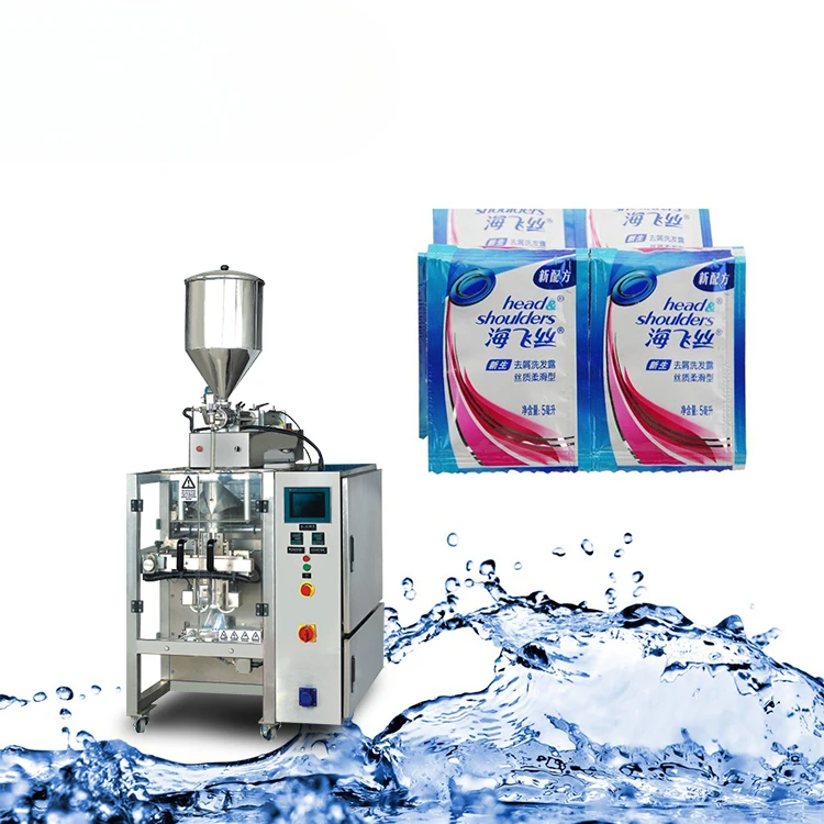 Automatic filling sealing packaging liquid sachet detergent scrubber shampoo washing and conditioner detergent packing machine