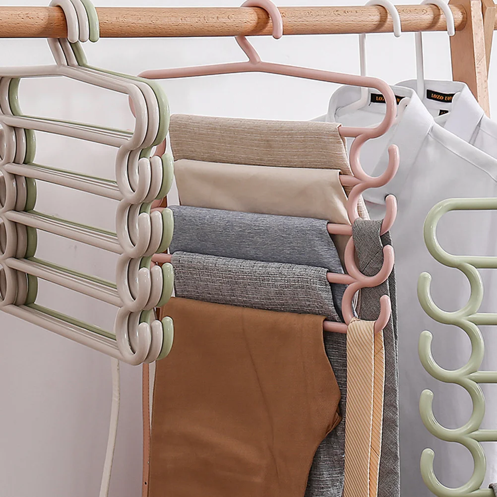

3pcs Multi layer Pants Hangers Space Saving Wardrobe Clothes Hangers Storage Rack Home Trousers ganizer Scarf Belt Tie Racks