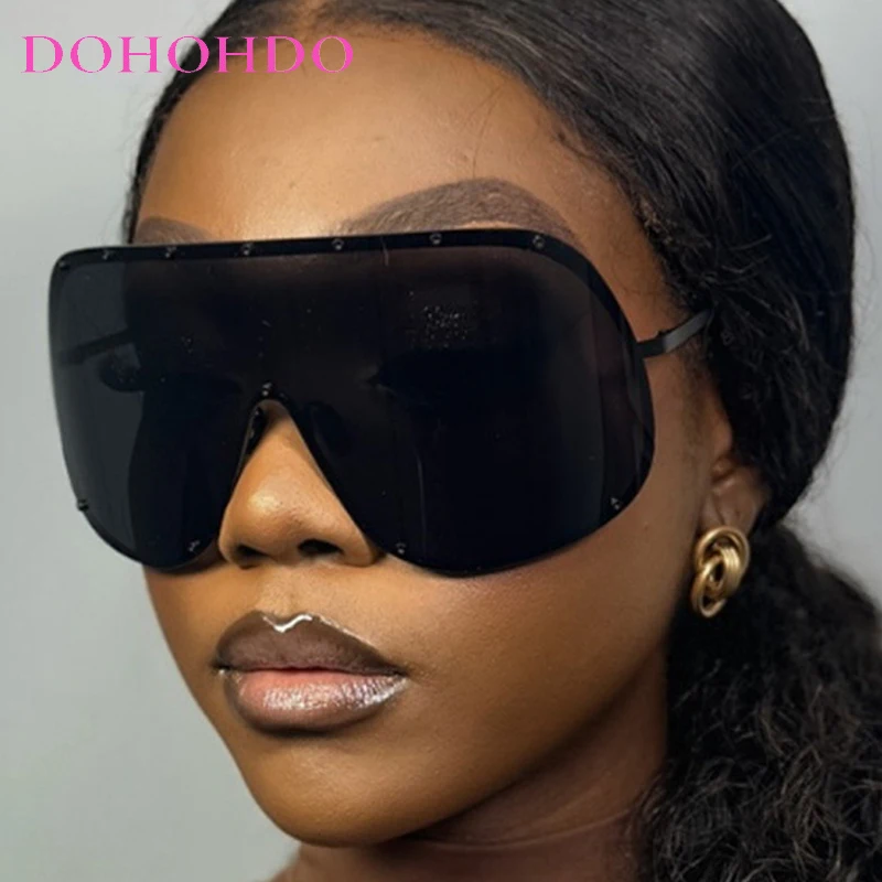 

Punk Oversized Frame One-pieces Women Sunglasses Brand Design Trendy Men Sunglass Outdoor Sports Travel Windproof Goggles UV400