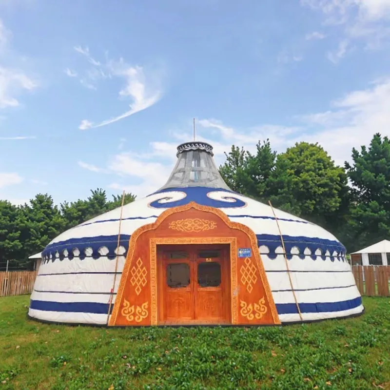 YTYINFactory Customization Large Luxury Mongolian Yurt Tent Waterproof Thickened PVC Oxford Warm Windproof Rainproof For Outdoor