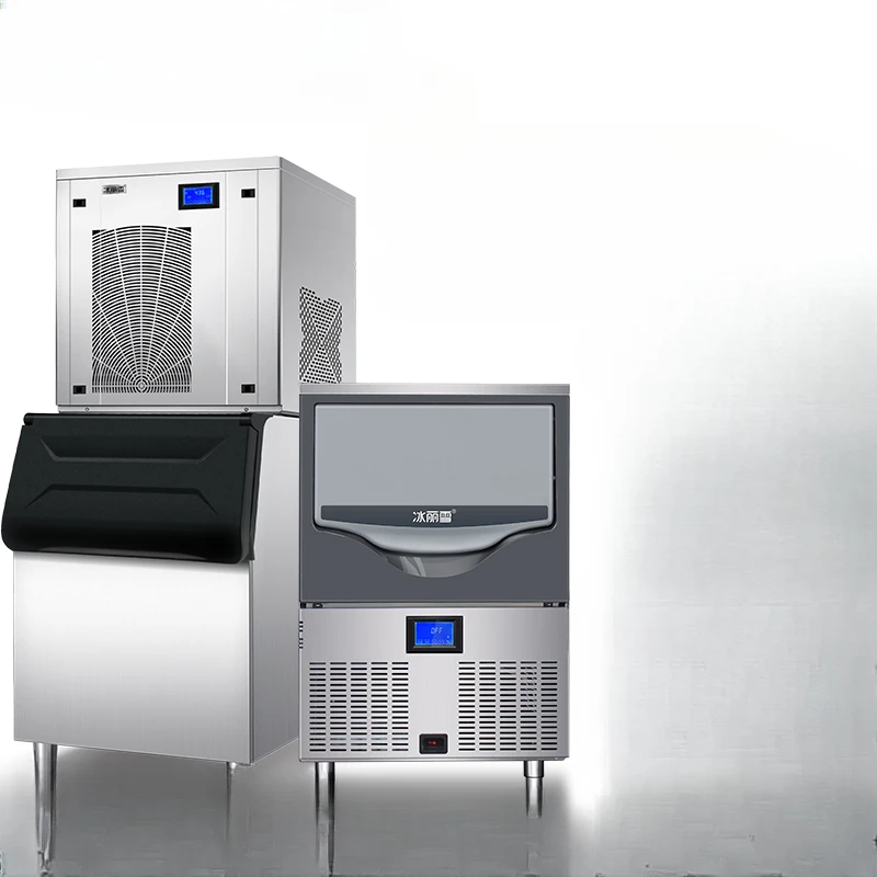 Commercial snowflake ice machine, seafood supermarket, sashimi salmon hot pot restaurant, ice crushing integrated ice machine