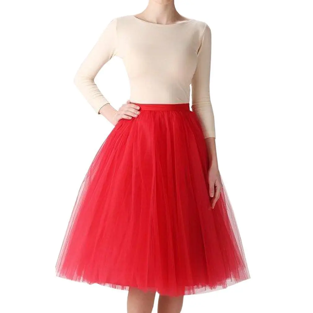 Women Summer Vintage Tulle Skirt Adult Fancy Ballet Dancewear Party Costume Ball Gown Mini Skirt