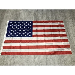 Bannière Suspendue USA Feel en Polyester Imprimé Double Face, Drapeau Américain, Œillets pour Décoration, 60x90cm, 90x150cm