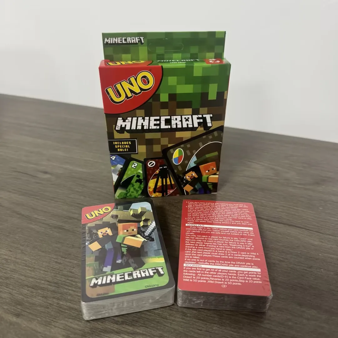 UNO FLIP! Jogo de tabuleiro anime dos desenhos animados minecraft figura padrão família engraçado entretenimento uno cartas jogos presentes natal