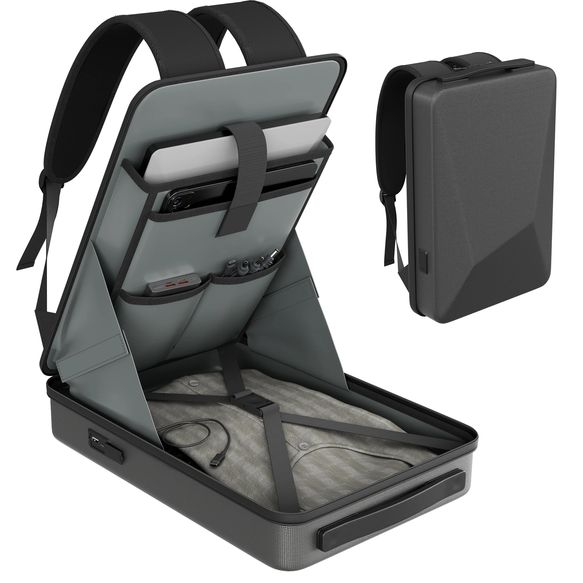 Starlink Mini Backpack Hard Shell Protective Carrying Case Starlink Mini Accessories Organizer with TSA Lock & Charging Ports