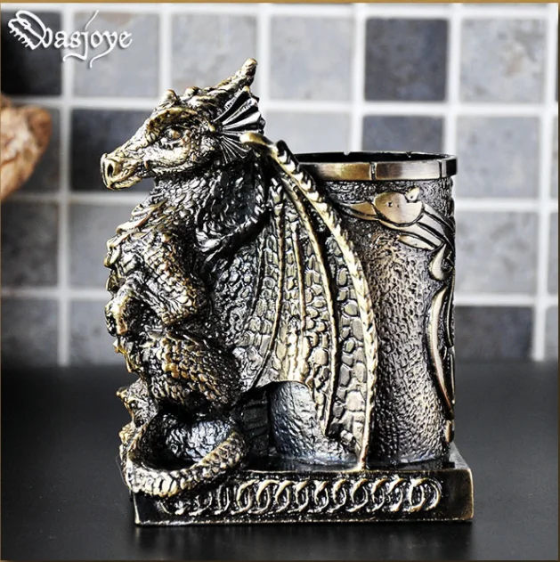 

Creative Dinosaur Decorative Bronze Pen Box Metal Storage Box Desktop Decorative Container Z145