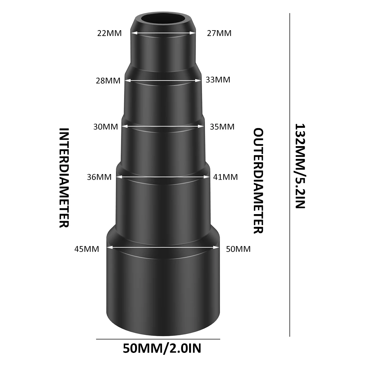 2/6Pcs Vacuum Cleaner Adapter 4/5-layer 23-50mm Durable Vacuum Hose Adapter Professional Extraction Hose Adaptor Reusable Tool