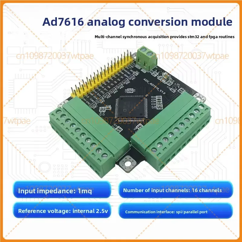 For AD7616 Module, 16‑Channel 16‑Bit High‑Speed ADC Synchronous Data Acquisition, 1MSPS Sampling Rate, FPGA Compatible