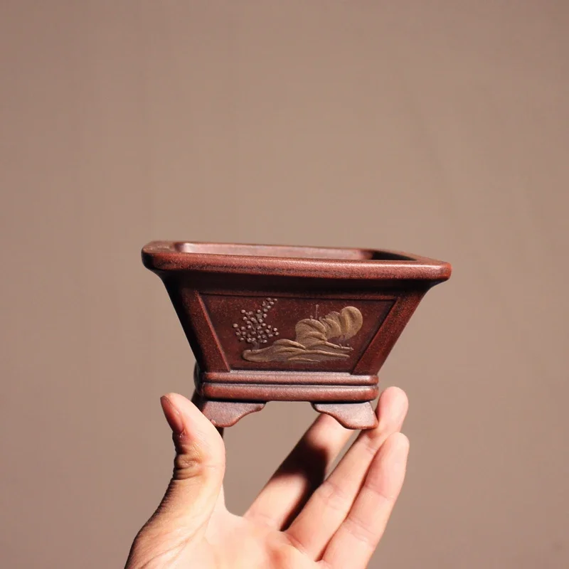 yesCeramic Bonsai Pot for Small Plant, Table Decoration, Small Vase, Garden, Home