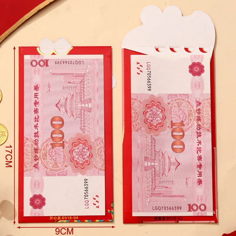 6 Pcs Personalized Creative Dinosaur Cartoon Red Envelope Lucky Money Bag Spring Festival Accessory Red Envelope Lucky Money Bag