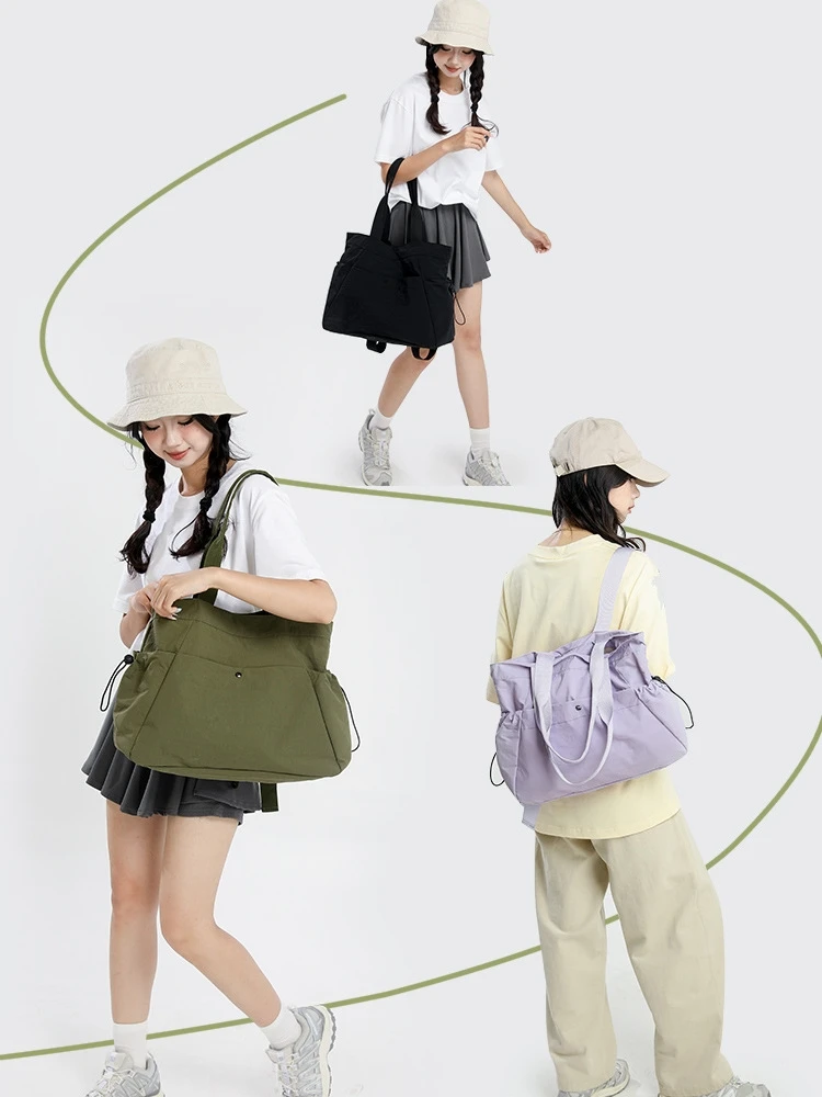 

Повседневная вместительная сумка-тоут, простая дорожная сумка, модные женские сумки через плечо, многофункциональные рюкзаки, сумки на шнурке