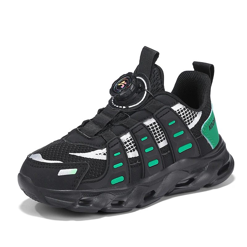 A pair of children's lightweight athletic sneakers, easy‑twist rotary buckle, comfy for running and playground use BD‑M5918