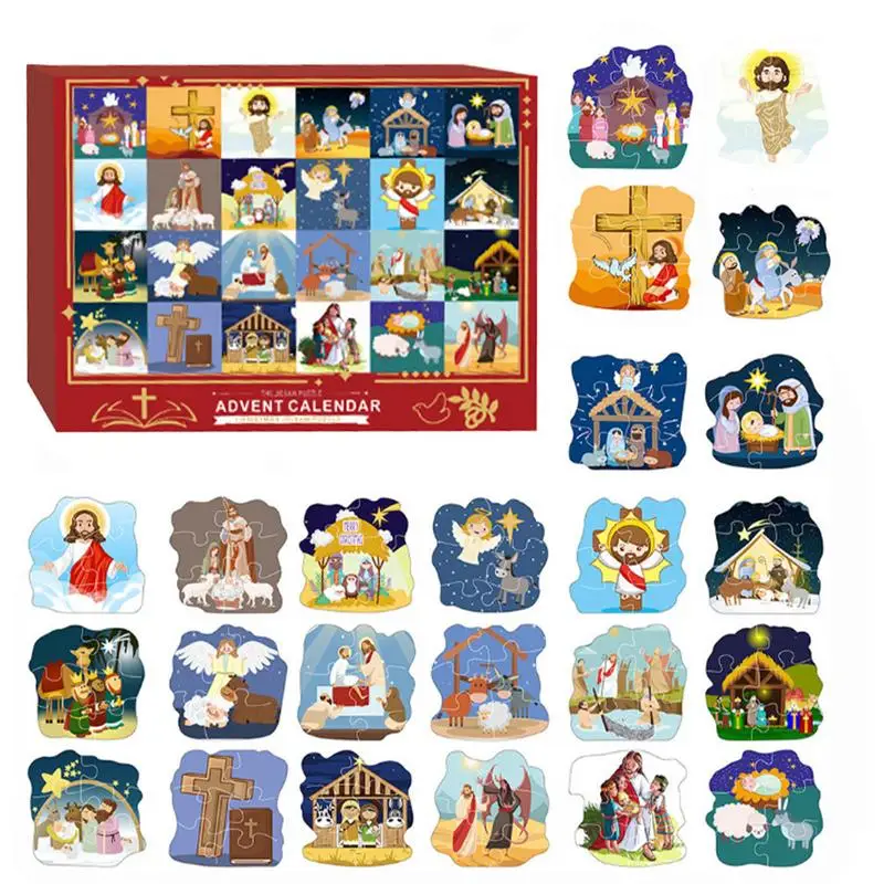 

Christmas Puzzle Advent Calendar Jesus Puzzle Countdown 24 Days Countdown Calendar Nativity Jigsaw Puzzles Christmas Countdown