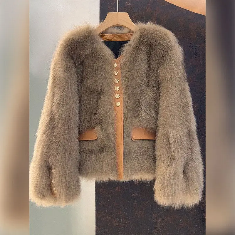 クロスボーダー オルト ウィメンズ ジャエット 2025 秋冬 ファー スモール フランス スレ ファイオン アウターウェア ブリティ スレ ロング スベ