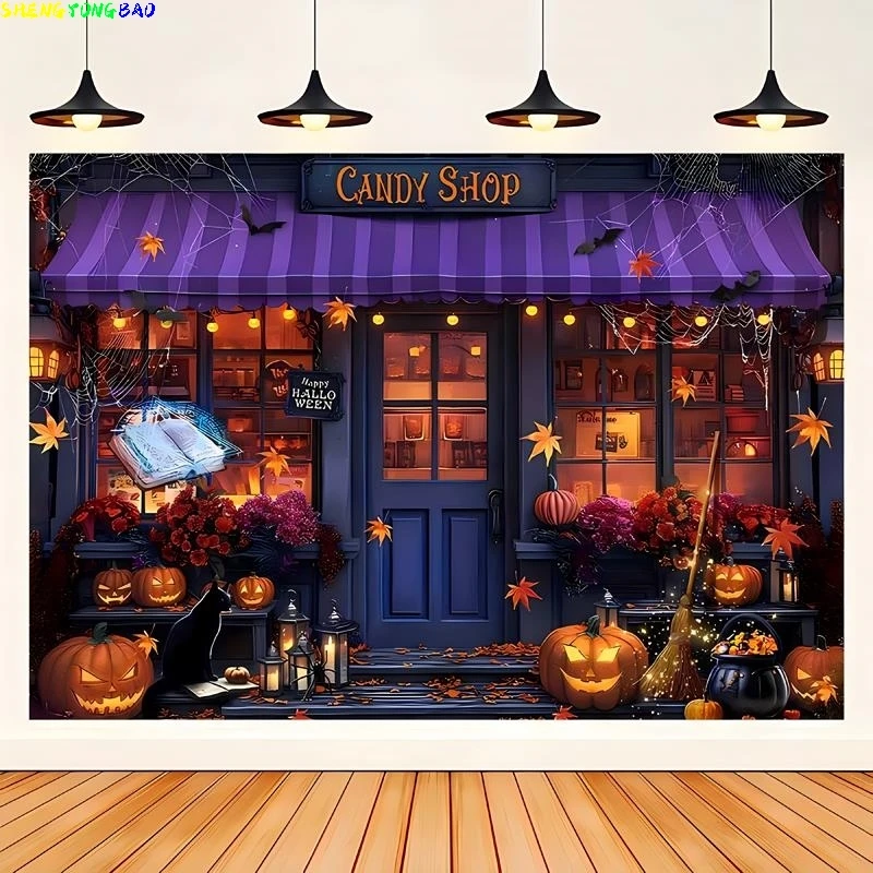 

Autumnal Pumpkins Photography Backdrops Props Halloween Day Maple Leaf Scarecrow Farm Harvest Thanksgiving Background RR-03