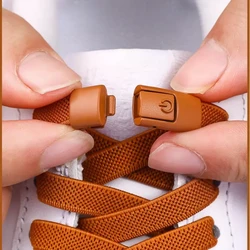 1pair No Tie Shoe Laces Press Lock Shoelaces Without Ties Elastic Laces Sneaker Kids Adult Widened Flat Shoelace Shoes