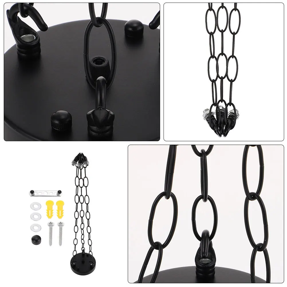

1Set Ceiling Canopy Iron Plate Durable Stable Pendant Light Parts with Classic Retro Style Ceiling Cover Plate