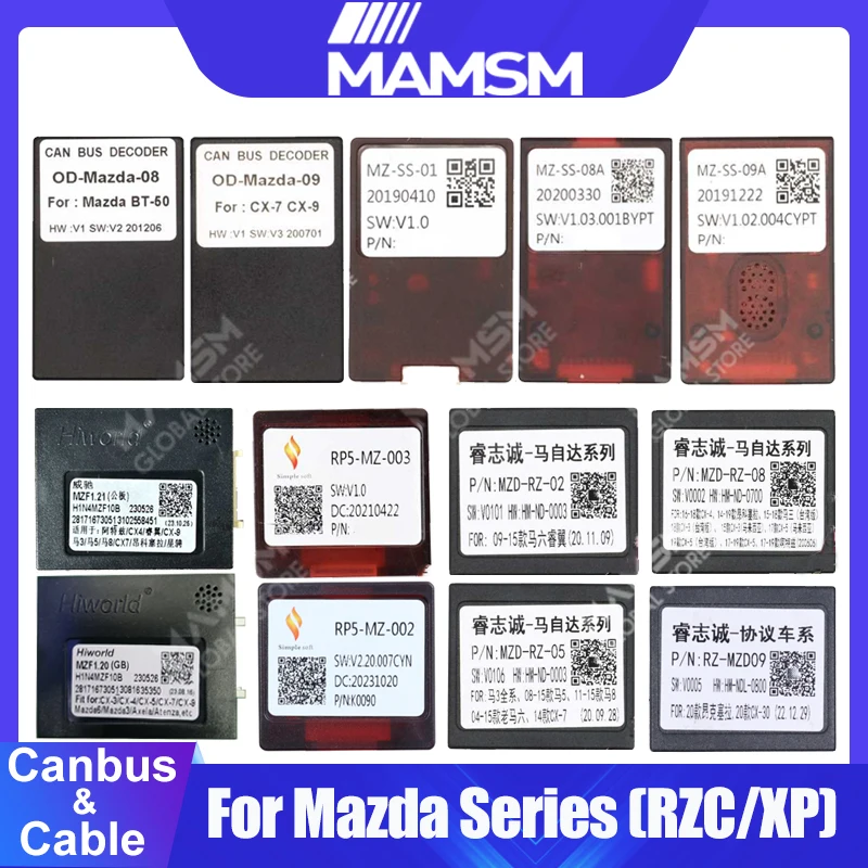 For Mazda 2 3 5 6 Atenza CX-5 CX-7 CX-9 BT50 RX8 Android Car Radio Canbus Box Decoder Wiring Harness Adapter Power Cable