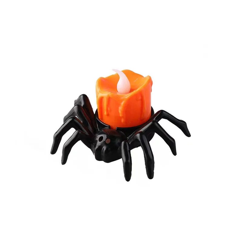 Haunted LED Candle Light Plastic Spider Pumpkin Lamp House Halloween Party Decor Horror Props Halloween Decorations for Home Bar