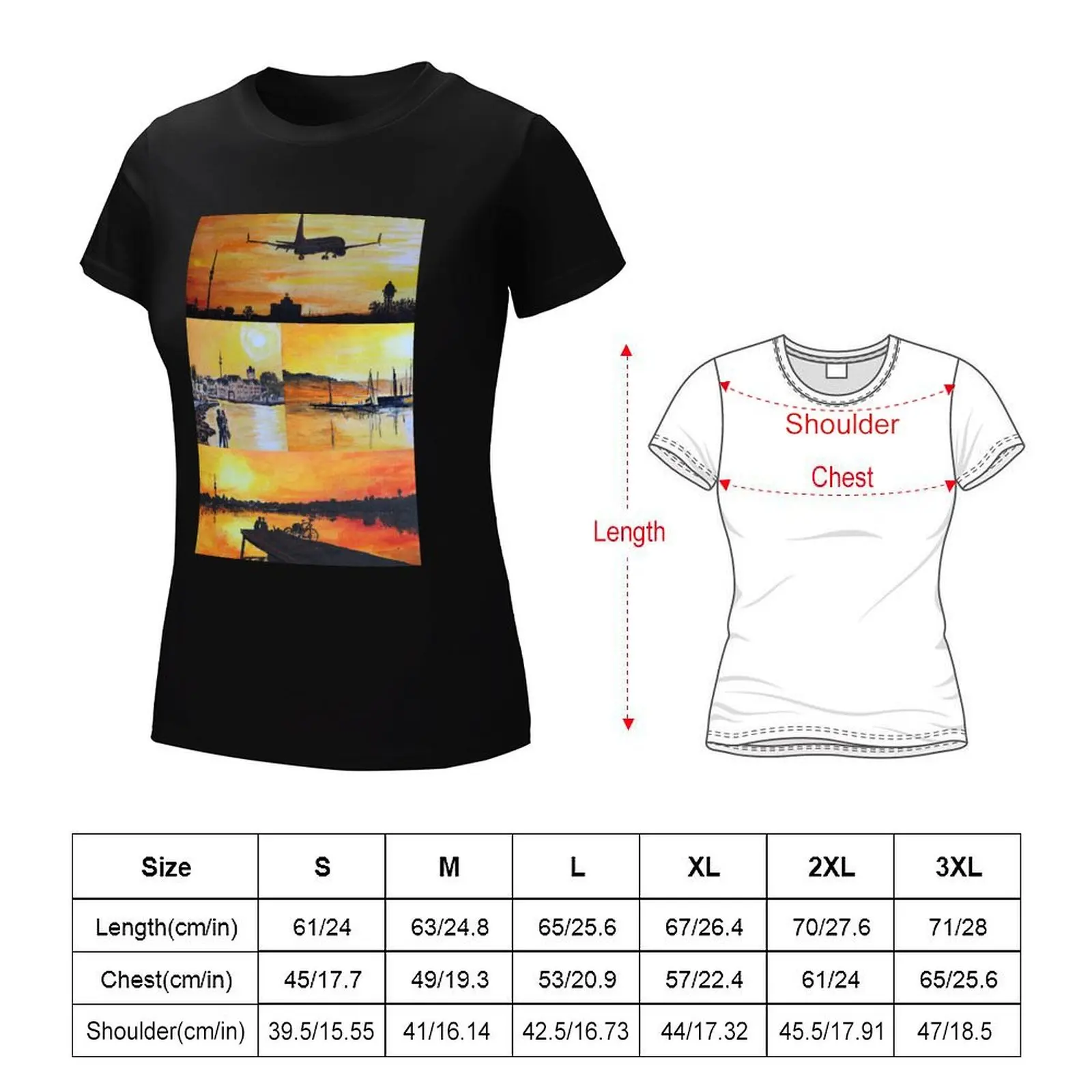 Evening mood at the Phoenixsee T-shirt anime clothes Blouse oversized t shirts for Women