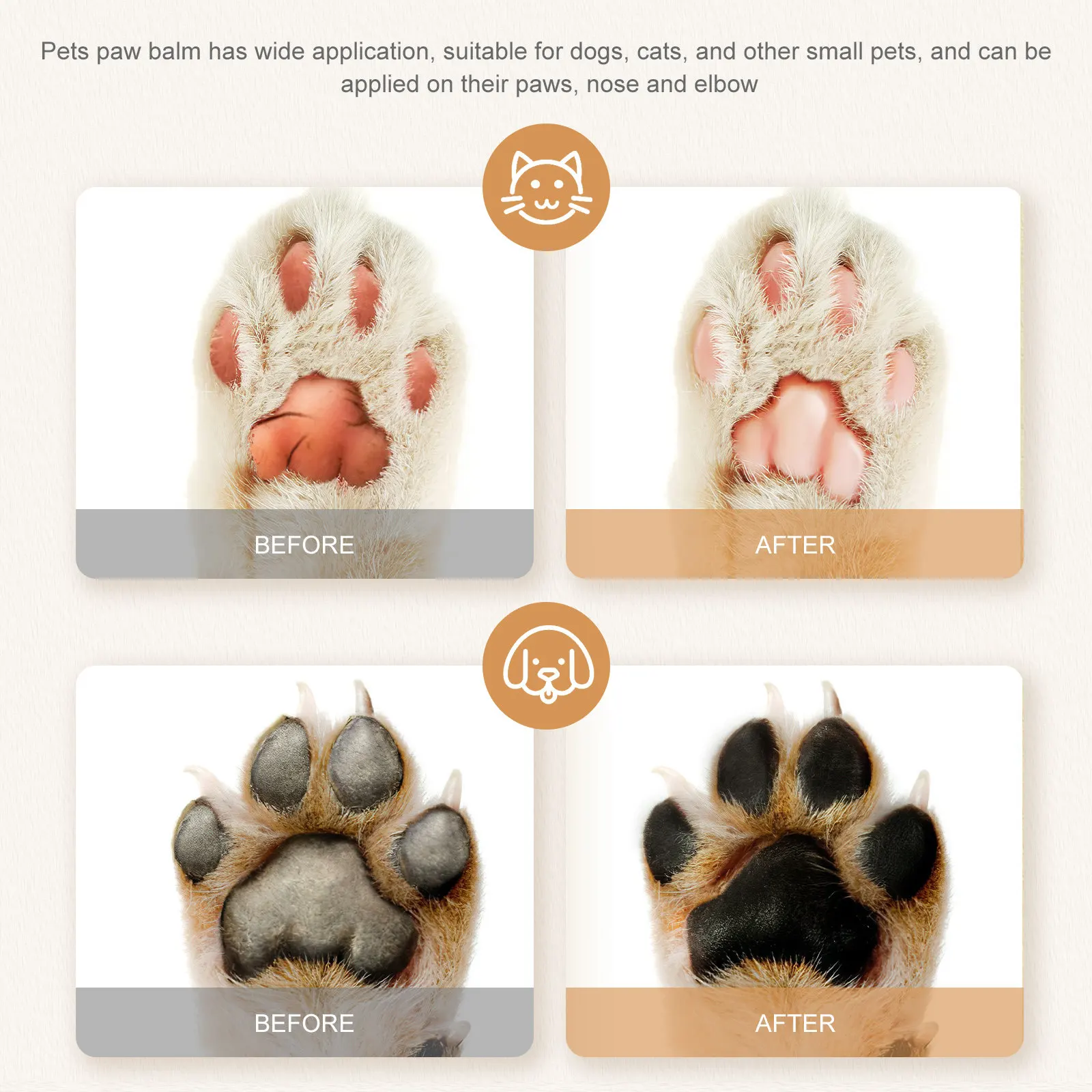 Dog Paw Balm Household Pet Paw Care Cream Nourishing Balm for Dry Cracked Paws Nose Elbow Dog Foot Moisturizer view 2
