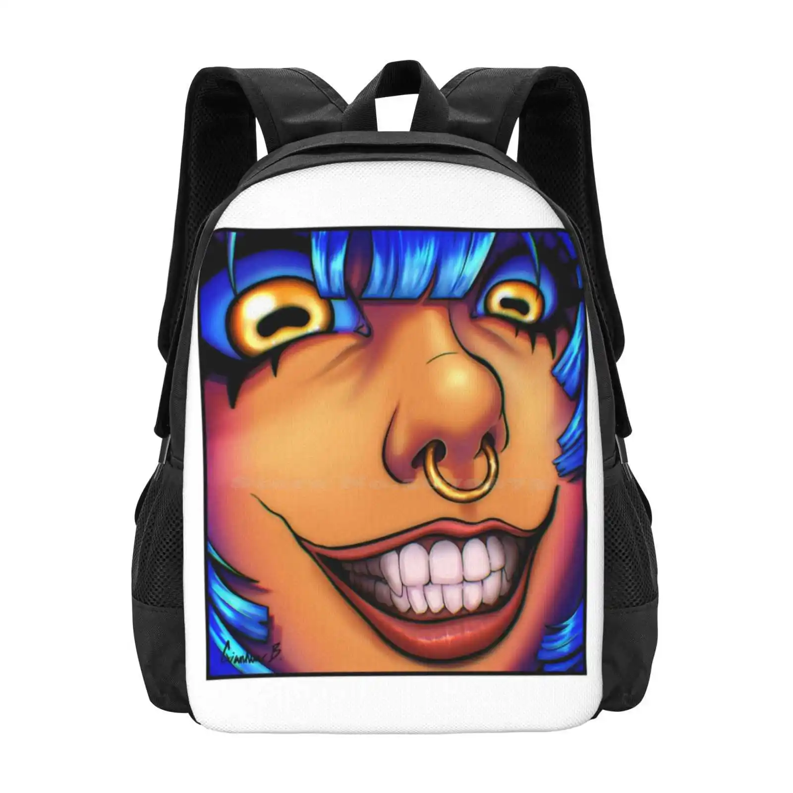 

My Sweet Pumpkin Teen College Student Backpack Pattern Design Bags Creepy Orange Face Smile Eyes Monster Pumpkin Dark Magic