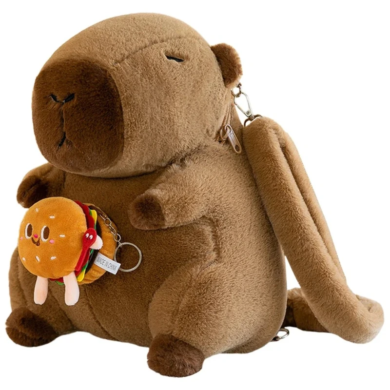

Cute Capybara Plush Backpack, Interesting Katon Capybara Shoulder Bag, Student Fur Bag, Plush Capybara Schoolbag, Capibara