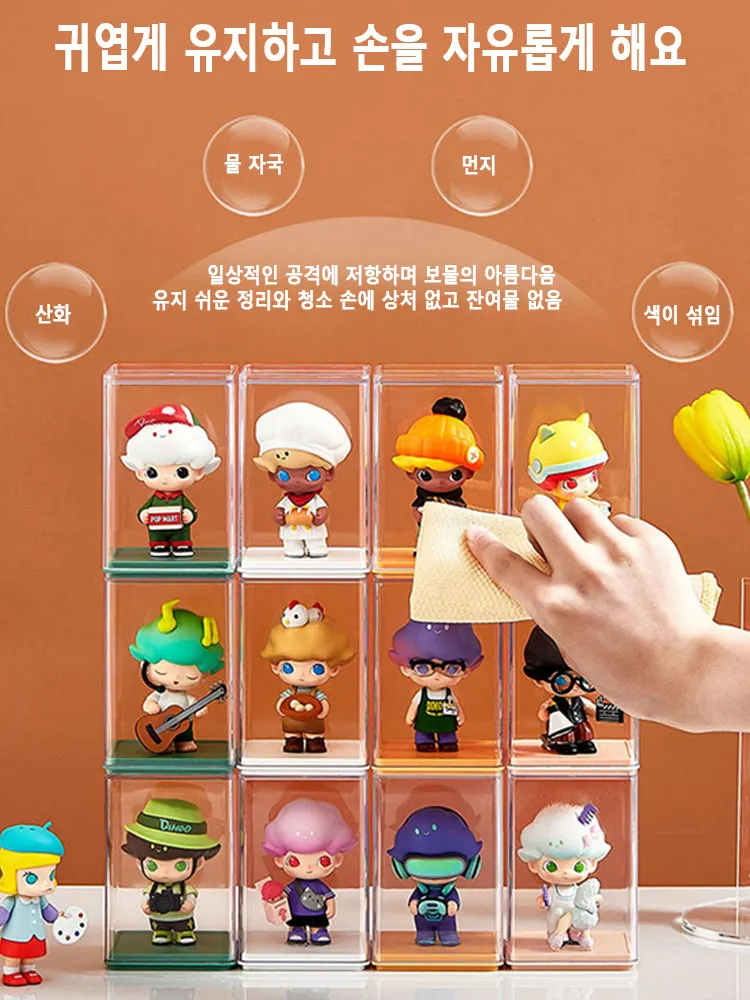 6pcs Blind Box Storage Display Rack Toys Display Box Stackable Organizer for Collectibles Mini Figurines Durable Display Cabinet