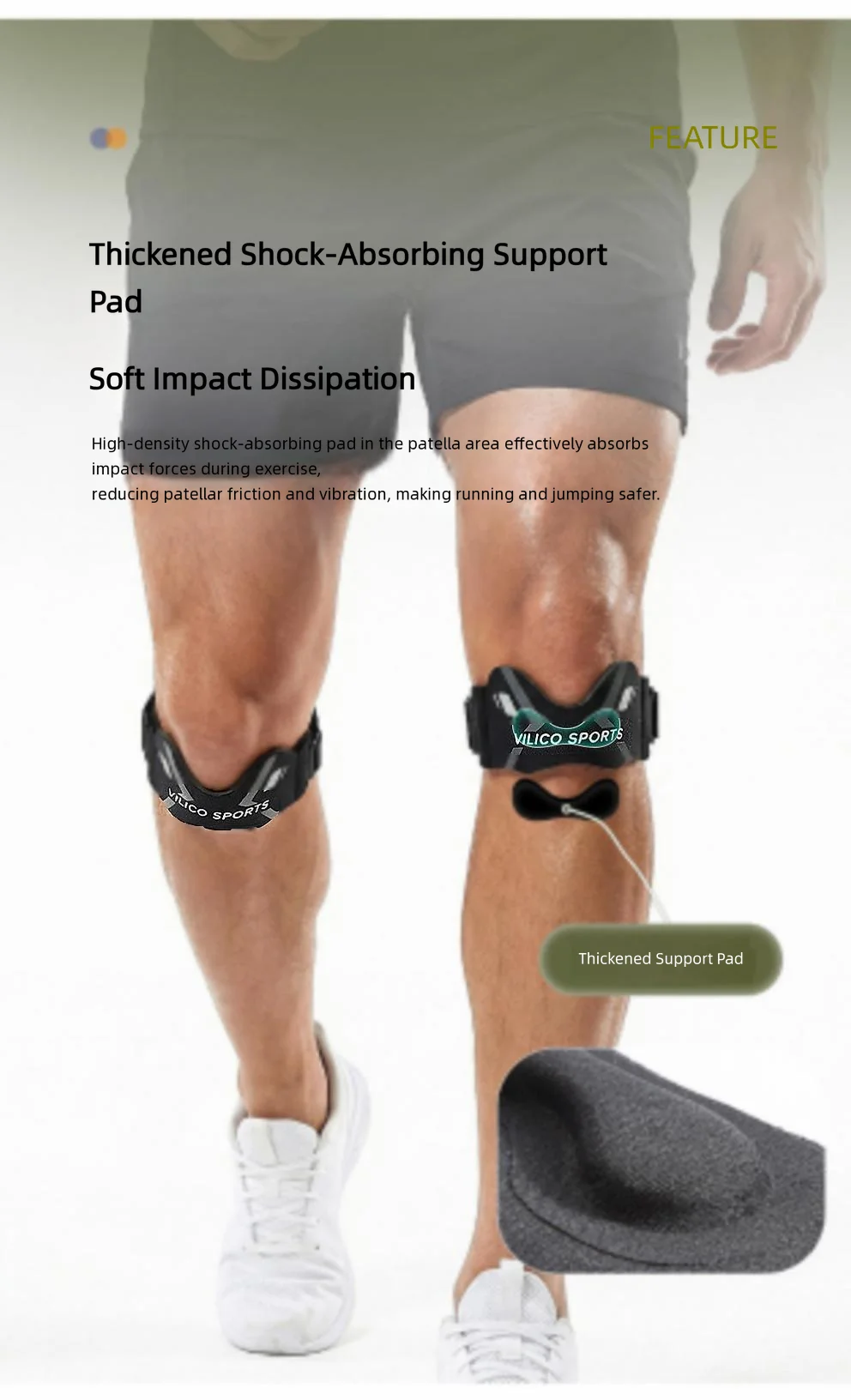 1 Stück Patella-Knieband zur Schmerzlinderung, Knieunterstützung, Patella-Stabilisator, Ergonomische Sehnenbandage – Detail 3