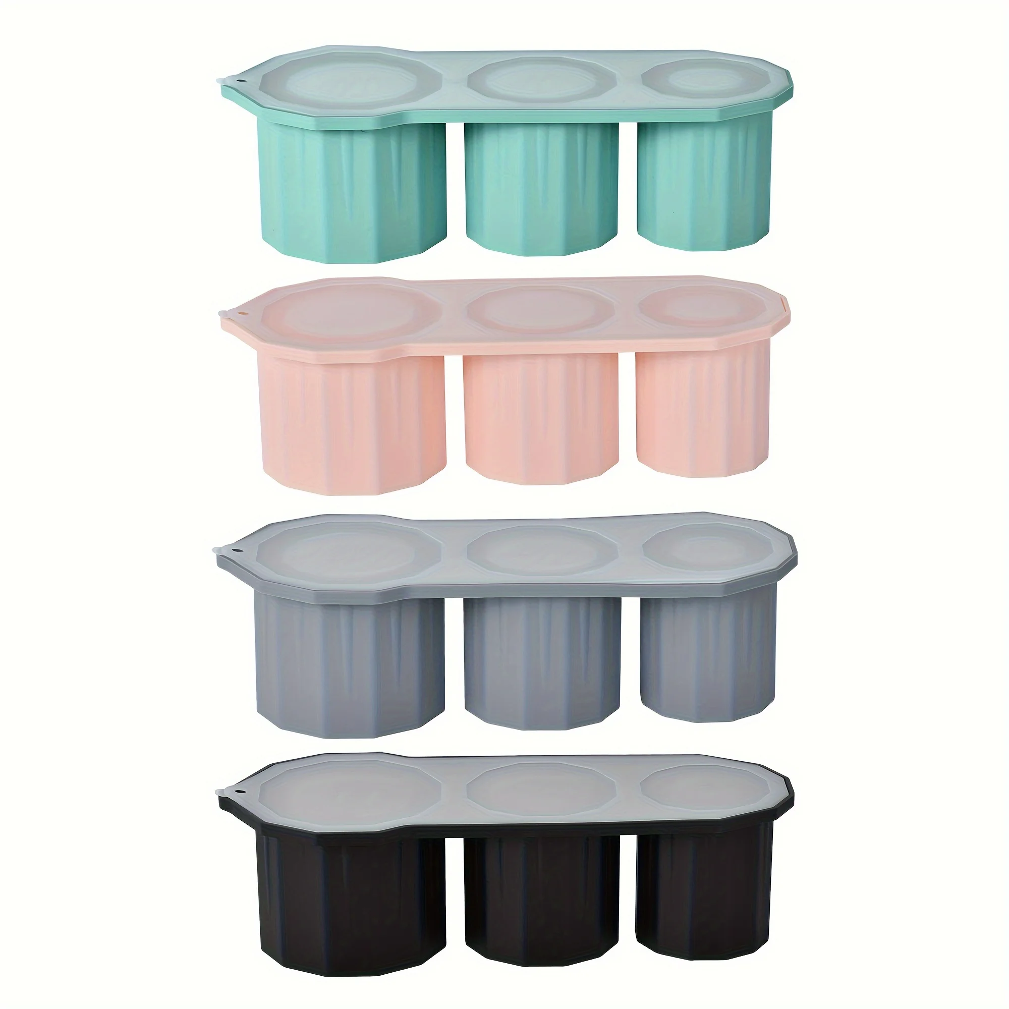 1 pz, vassoio per cubetti di ghiaccio per bicchiere 30-40 OZ, tazza riutilizzabile per cubetti di ghiaccio, stampo per ghiaccio in silicone a cilindro con coperchio per congelatore, ghiaccio