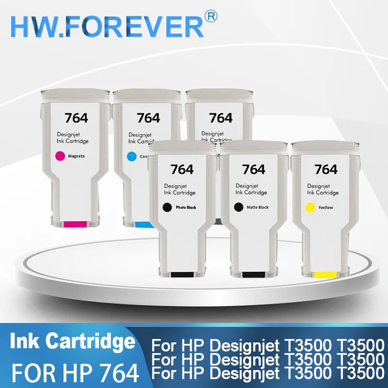 

764 Ink Cartridge Compatible For HP Designjet T3500 Printer C1Q13A C1Q14A C1Q15A C1Q17A C1Q16A C1Q138A Ink Cartridge