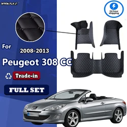 Car Mats Floor For Peugeot 308 CC T7 2008~2013 Waterproof Protection Carpets Leather Mat Cubre Pisos Para Autos Car Accessories