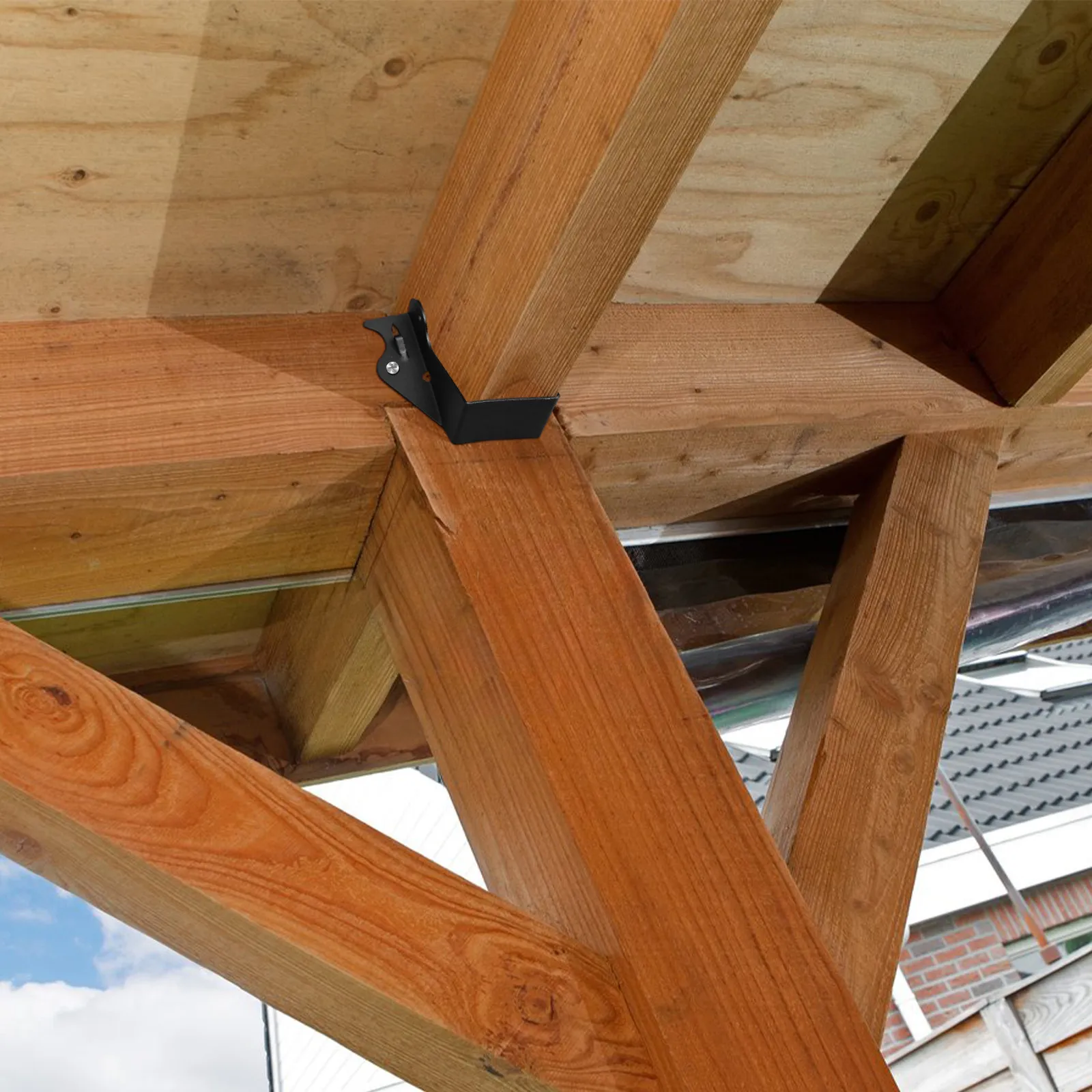 10Pcs Metal Rafter Hangers Heavy Duty Face Mount Beam Brackets for Porch Shed Barn Floor Deck Tie Brackets Hurricane Ties Truss