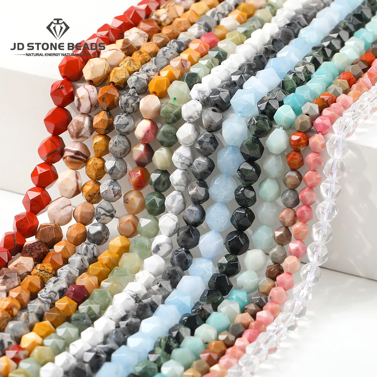 

Faceted Natural Stone Rock Quartz Turquoise Bead Irregualr Loose Spacer Beads for Jewelry Making DIY Necklace Bracelet Accessory