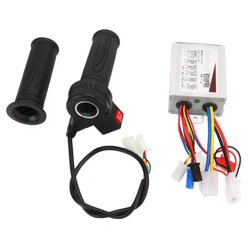 Electric Bike Motor 12V/24V/36V 500W Brushed Controller and 3 Speed Throttle Grip Set for Electric Bicycles Tricycles