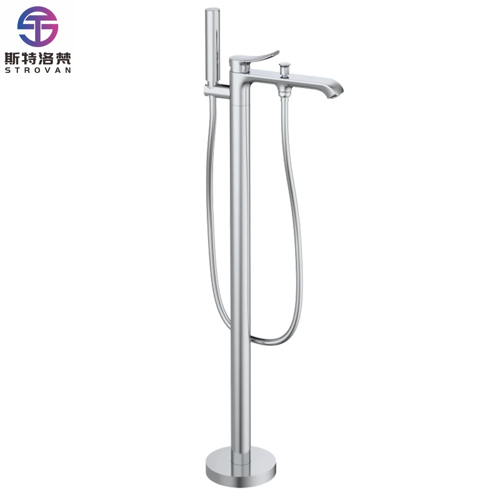 

Modern Brass Floor Mounted Faucet Two Function Bathtub Faucet