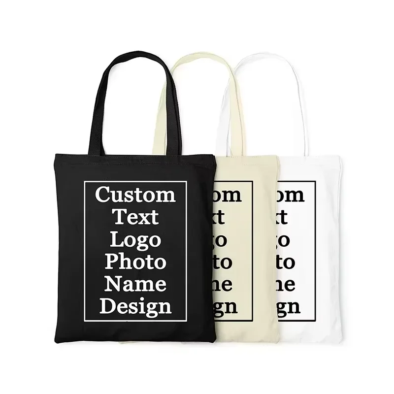

5PCS Large Capacity Canvas Cotton Tote Bags | Foldable & Portable | Grocery Shopping & Storage Fabric Bags