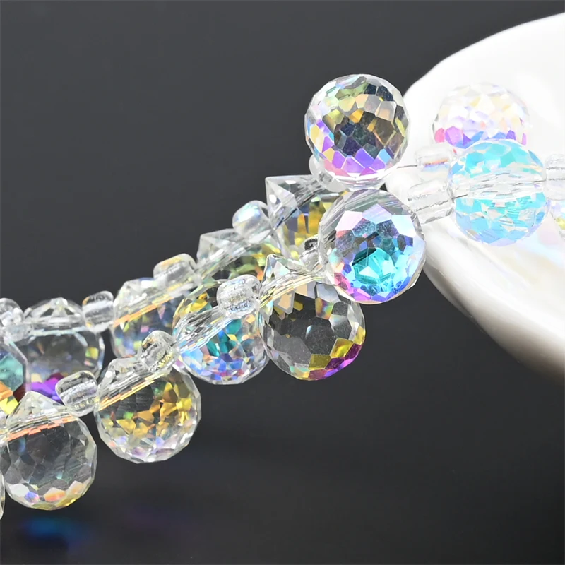 Österreich AB Farbe Kristall Erdbeere Perlen 10*8mm Glänzende Facettierte Glas Perlen für Schmuck Machen DIY Hochzeit Kleid zubehör