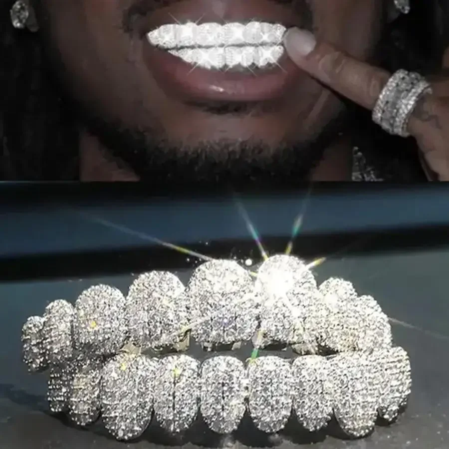 Hip-hop style Halloween 10-tooth braces exaggerated rap gilded tooth ornaments trend