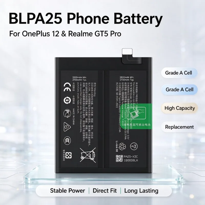 BLPA25 Battery For OnePlus 12 Realme GT5 Pro Mobile Phone High Capacity Grade A Cell Replacement Battery