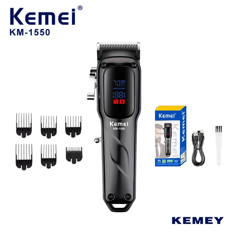 

Kemei Original Hair Clippers Professional Electric Trimmer Rechargeable Hair Trimmer Hair Cutting Machine for Men KM-1550