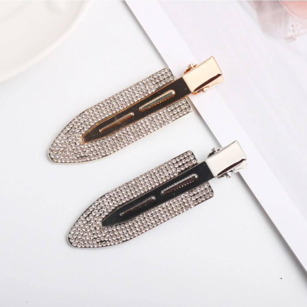 

4Pcs Rhinestone Clips No Bend Lightweight Styling Accessories Fashion Trendy Wedding Birthday Bangs Creaseless Hair Clips For