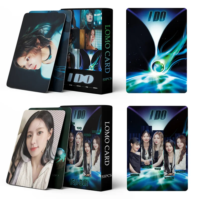 Tarjetas Kpop GIDLE Lomo, álbum de fotos I DO, alta calidad, HD, Impresión de doble cara, tarjetas de fotos para fanáticos, regalo de colección, 55 piezas por juego