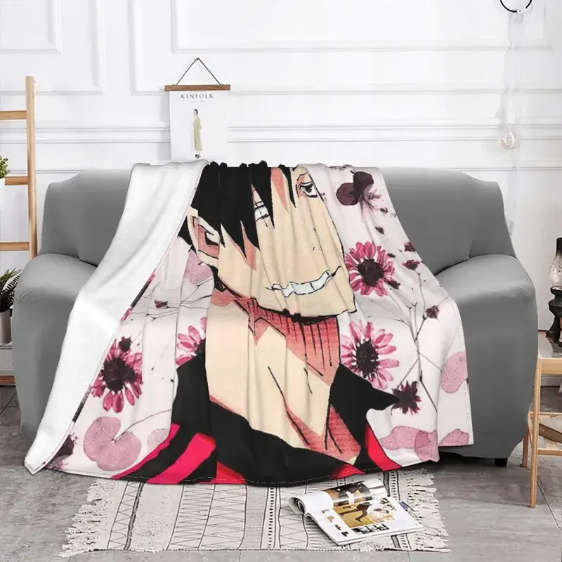 Kuroo Tetsurou Haikyuu Blankets Japanese Anime Volleyball Plush Throw Blanket Bedroom Sofa Printed Lightweight Bedspread