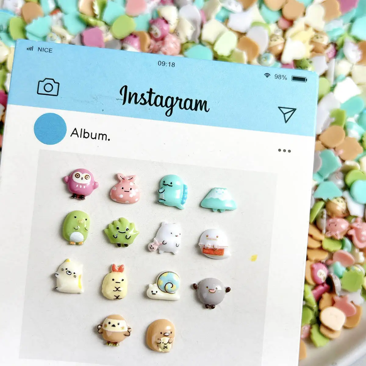 Zufällig gemischt 3D Harz niedliche Cartoon Tier Serie Nagel Charms Kawaii Eule Kaninchen Siegel Nail Art Dekorationen DIY Handwerk Zubehör