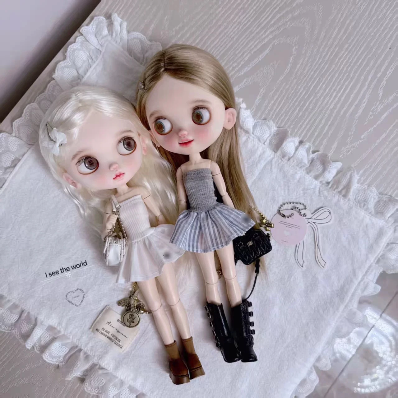 ICY DBS Blyth Doll Clothe MIU Series Fashion Sweet Simple Vest Dress For 19 Joints OB24 Azone Blyth Doll Daily Dress Up