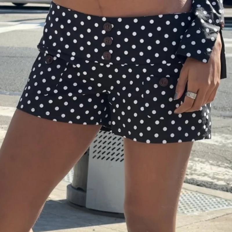 النساء Y2k البولكا نقطة السراويل المطبوعة لطيف منخفضة الارتفاع سراويل بوكسر لطيف صالة السراويل قيعان مريح النوم السراويل الشارع الشهير #3