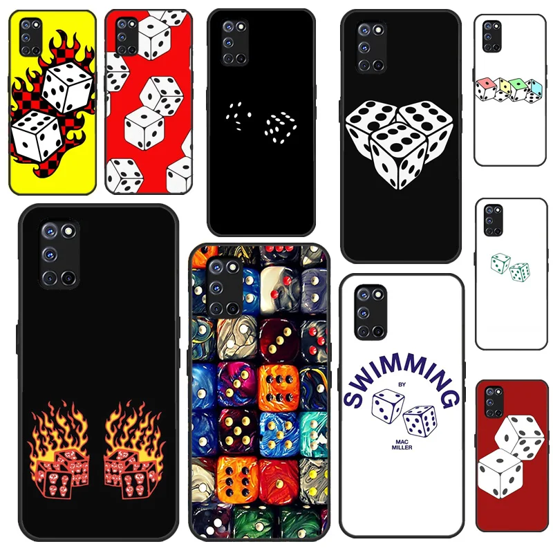 Lucky Dice Case For OPPO A74 A94 A54 A57 S A77 A76 A96 A52 A72 A91 A93 A5 A9 A31 A53 A15 A16 A17 Cover