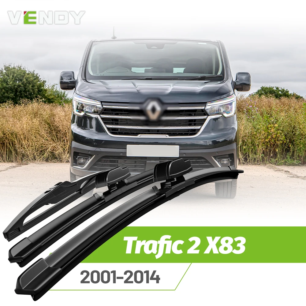 Juego de escobillas limpiaparabrisas delanteras y traseras para Renault Trafic 2 X83 2001-2014, cepillos para limpiar la ventana del parabrisas, 24 "+21 "+16"