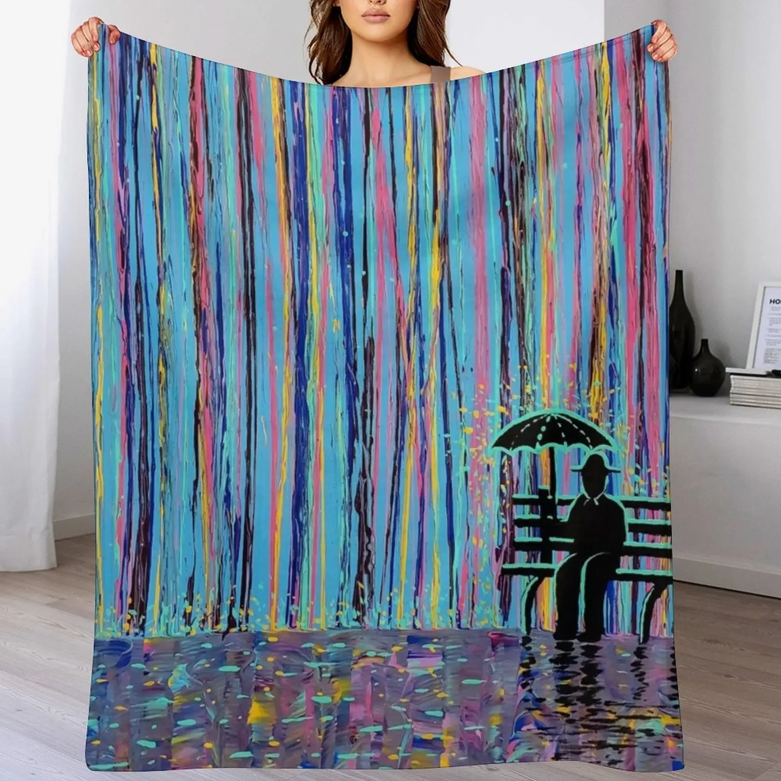 

Acid Rain #3 - (MUCH LARGER REMAKE OF ORIGINAL) Throw Blanket decorative Retros Kid'S Hair Blankets